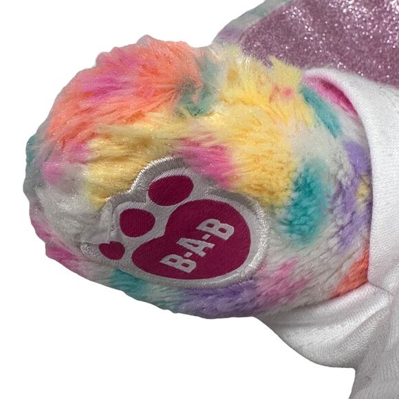 Build a Bear Floral Glitter Pawlette Bunny Rabbit Plush Toy BAB Easter Shirt - Picture 5 of 8